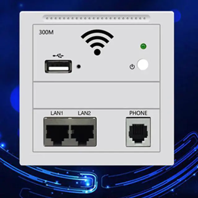 Alt view image 4 of 5 - 300Mbps in Wall AP Repeater WiFi Wall Socket Router Access Point Wireless RJ45 220V PoE USB Chargin Router
