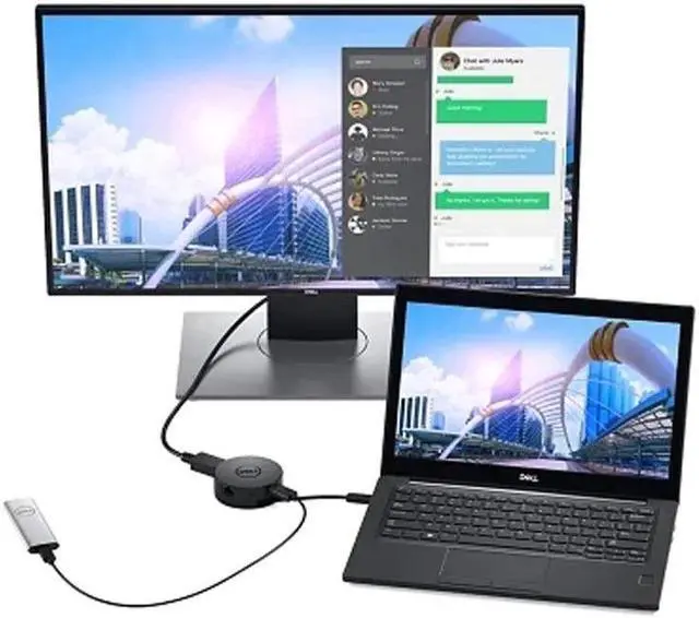 Alt view image 4 of 5 - 6 in 1 USB C Hub to /VGA/Ethernet/4K Adapter Docking for Dell DA300 Latitude 7290 7390 7490   Type C Devices