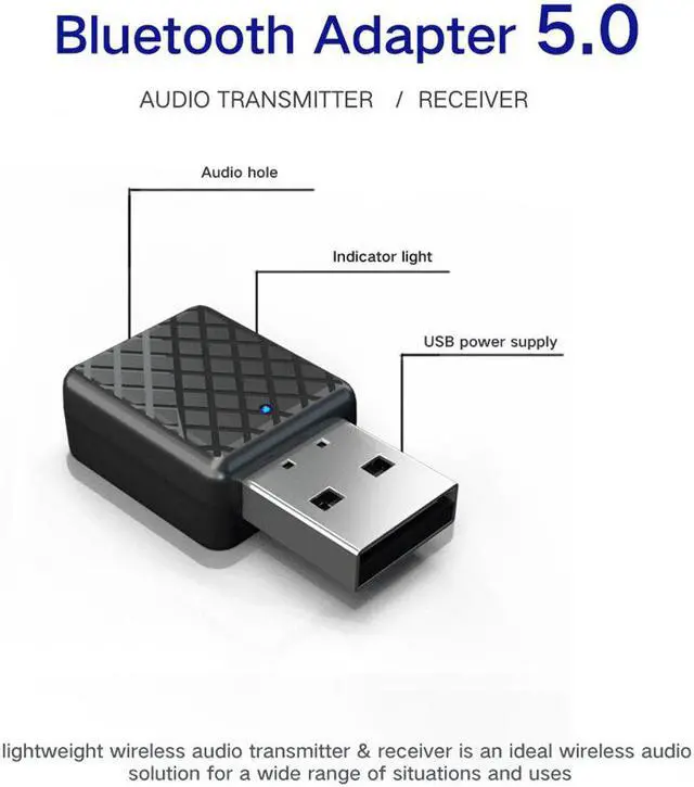 Main image of Bluetooth 5.0 Audio Receiver Transmitter 3.5mm AUX Jack Stereo Bluetooth Transmitter For TV PC Car USB Wireless Adapter