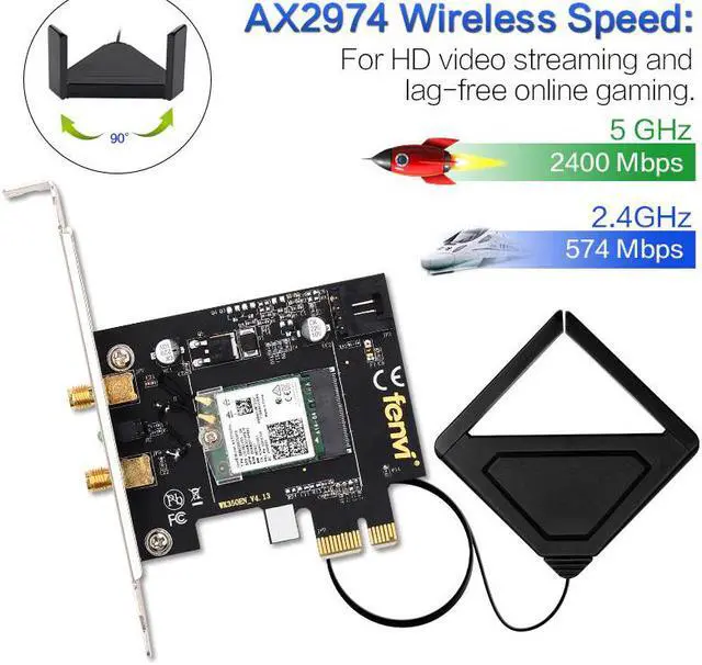 Alt view image 3 of 5 - 6 Gig+ AX200 BT 5.0 WiFi Card AX200NGW 802.11ac ax 2.4Gbps MU-MIMO OFDMA Miracast PC Wireless Network Adapter Ultra-Fast