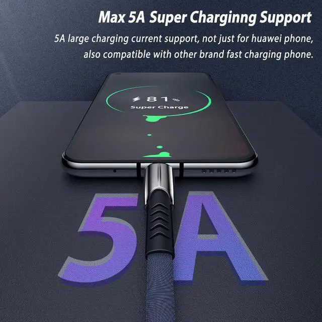Alt view image 3 of 5 - 1m 2m 3m 5A Usb Type C Cable 3.1 Fast Charging Cable For  Galaxy A51 A71 Note20 Ultra S20+ 5G Usb-C Cable Cabo 2 Meter