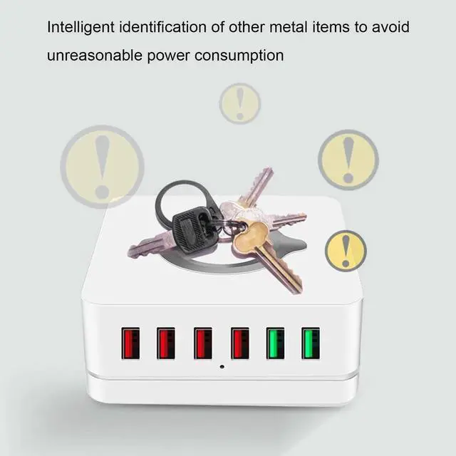 Alt view image 3 of 5 - 6 Ports QC3.0 USB Hub Smart USB Charger Fast Charging Station Stand Dock Hub 5V/2.4A Quick Charge For Mole Phone