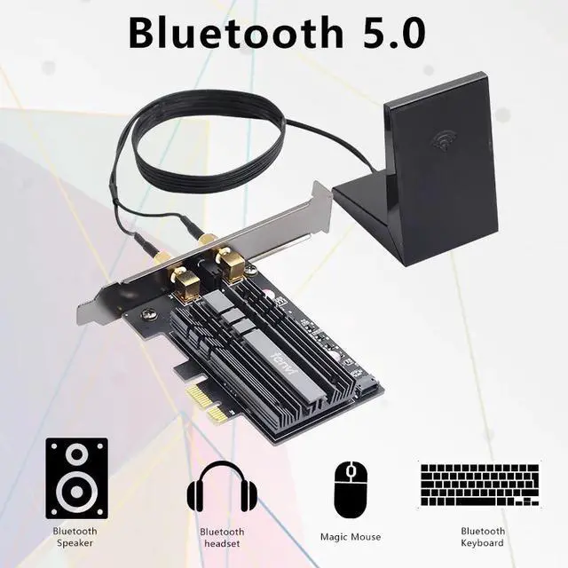 Alt view image 4 of 5 - Dual Band 3000Mbps Wireless WiFi Network Card Adapter With Wi-Fi 6 AX200NGW 2.4Gbps 802.11 ac/ax BT 5.0 For Desktop Win 10