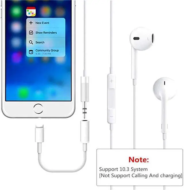 Alt view image 3 of 5 - 3.5mm Jack Audio Cable Adapter for iPhone X XS Max 8 7 Plus  Earphone Aux Splitter Headphone 12 IOS Syetem Converter Accessories
