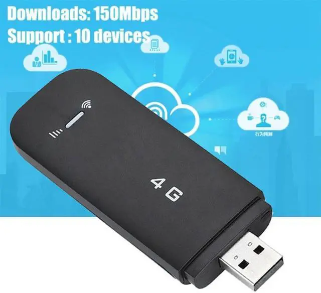 Alt view image 5 of 5 - 4G LTE USB Modem Network Adapter Wireless USB 150Mbps Network Card with WiFi Hotspot SIM Card