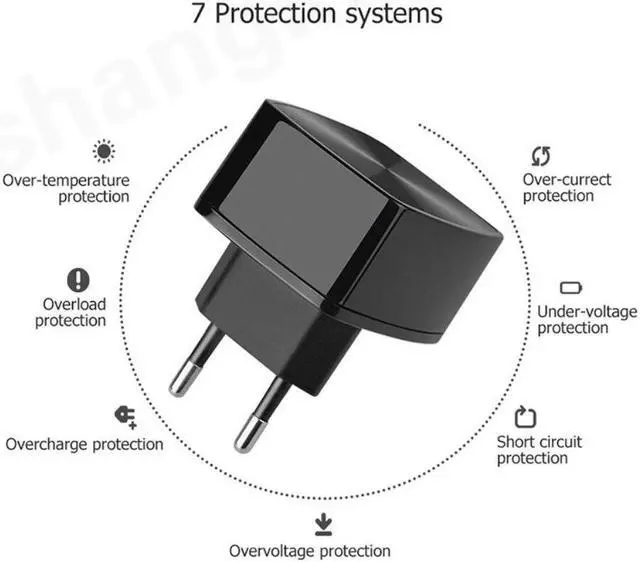 Alt view image 4 of 5 - Fast USB Phone Charger 5V 2.4A 2 Port Fast Charging EU US UK Plug Wall Charger adapter with 2.4A 3-in-1 Quick Charge  Cable