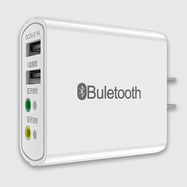 Alt view image 2 of 5 - 4 in 1 2.1A USB 2.0 Hub + Bluetooth 5.0 Receiver Transimtter with 3.5mm Jack Stereo Aux Audio Wireless Adapter for Speaker Car
