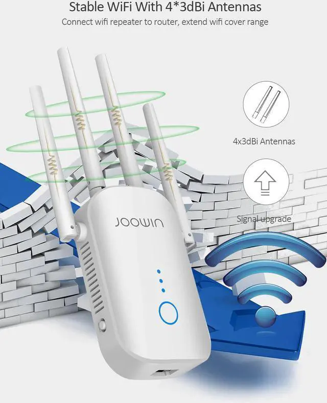 Alt view image 3 of 5 - 1200Mbps Dual Band 5Ghz Wifi Router Powerful Wifi Repeater Wifi Extender 4*3dbi Antenna Long Range Wlan Wi-fi amplifier