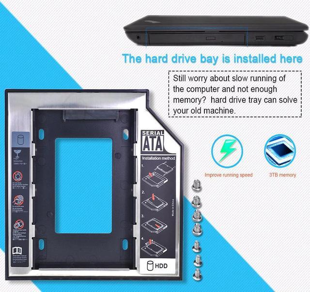 Alt view image 5 of 5 - Universal 2nd HDD/SSD/DVD Caddy 12.7mm SATA 3.0 2.5 Hard Drive Caddy Adapter DVD SSD For Laptop Optical Bay HDD Case