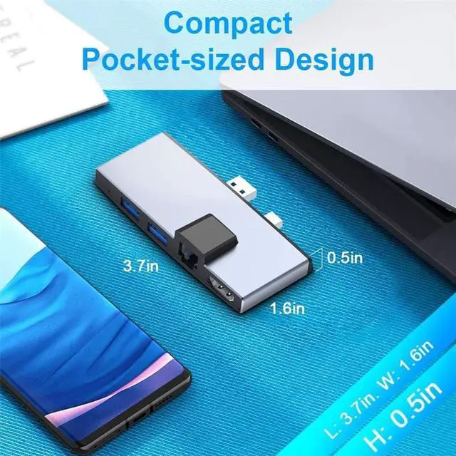 Alt view image 2 of 5 - Surface Pro 6 5 4 USB 3.0 Hub Docking Station 4K Port SD/TF Momery Card Reader Converter Combo Adapter Adaptor