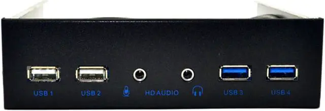 Main image of 5.25 Inch Desktop Pc Case Internal Front Panel Usb Hub 2 Ports Usb 3.0 And 2 Ports Usb 2.0 With Hd Audio Port 20 Pin Connector