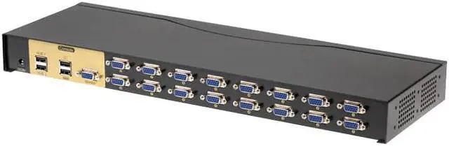 Main image of UK1601R 16 ports USB KVM switcher with auto scanning 4 USB 2.0 VGA HDDB remote control switch with KVM cable 16pcs