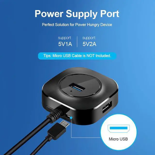 Alt view image 4 of 5 - HUB  3.0 HUB Splitter Multiple  Hab 2.0 Multi Hub Expander 4 Port HUB for PC Laptop