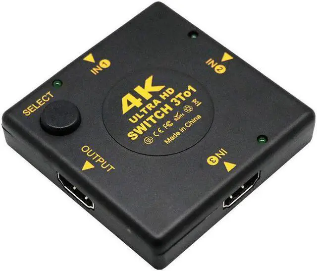 Alt view image 2 of 5 - 4K HDMI Switch Box Selector 3 In 1 Out kvm o Extractor Hub Splitter Switcher