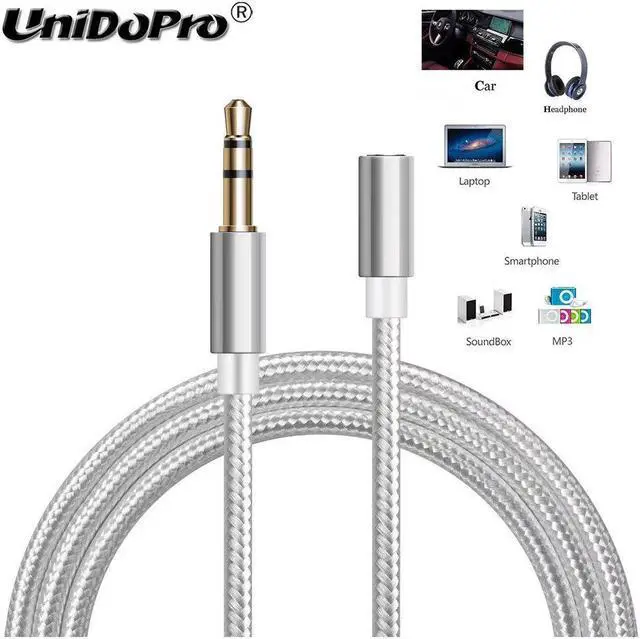Main image of 1M/3FT Jack 3.5 mm Male to Female Extension Cable for  Zuk Edge L , Z1, Z2 , Z2 Pro Vibe C2 P1 P2 K5 Plus X3 K6 K3 Note