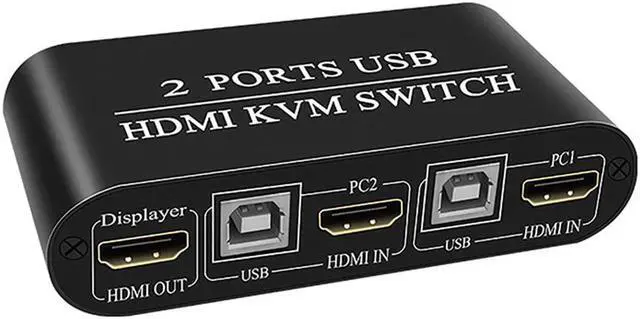Alt view image 3 of 5 - USB Aluminum Alloy Plug And Play 2 In 1 Out Meeting Universal Laptop For Printer Sharing  KVM Switch Professional