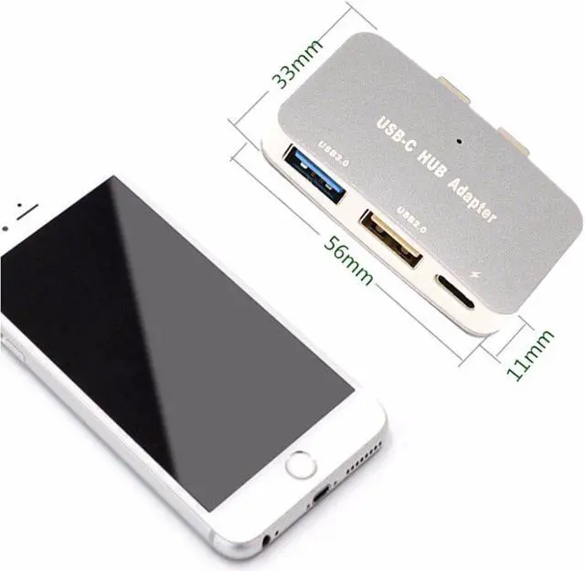 Alt view image 5 of 5 - C To USB 3.0 High Speed Hub Adapter With PD Port For MacBook Pro 13 15 inch