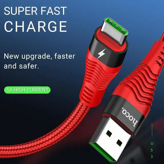 Alt view image 5 of 5 - usb cable to type c 5a fast charging usb c wire usbc charger c type cord for    mole phone android