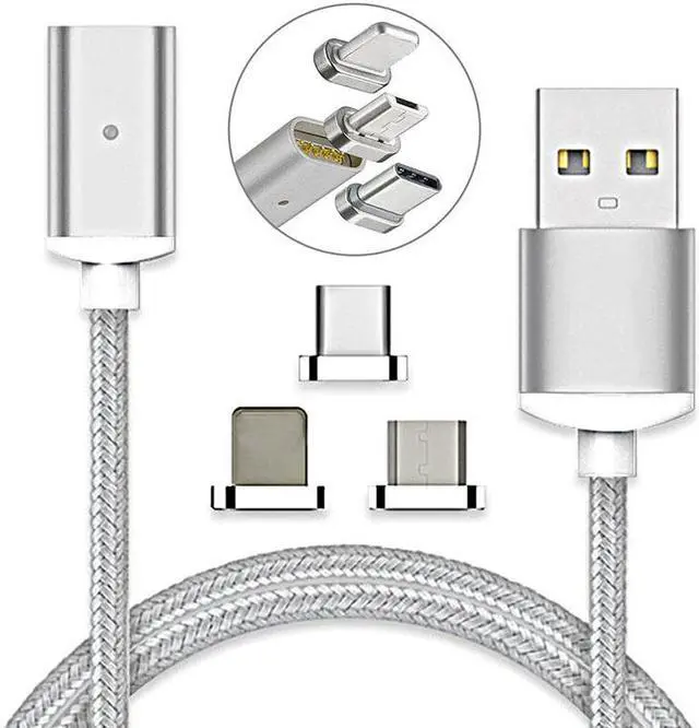 Alt view image 2 of 5 - 1.5M USB Type C/Micro USB/IOS 3IN1 Magnetic Cable USB-C Type-C Fast Charge Adapter Magnet Cable For iPhone  Mole Phone