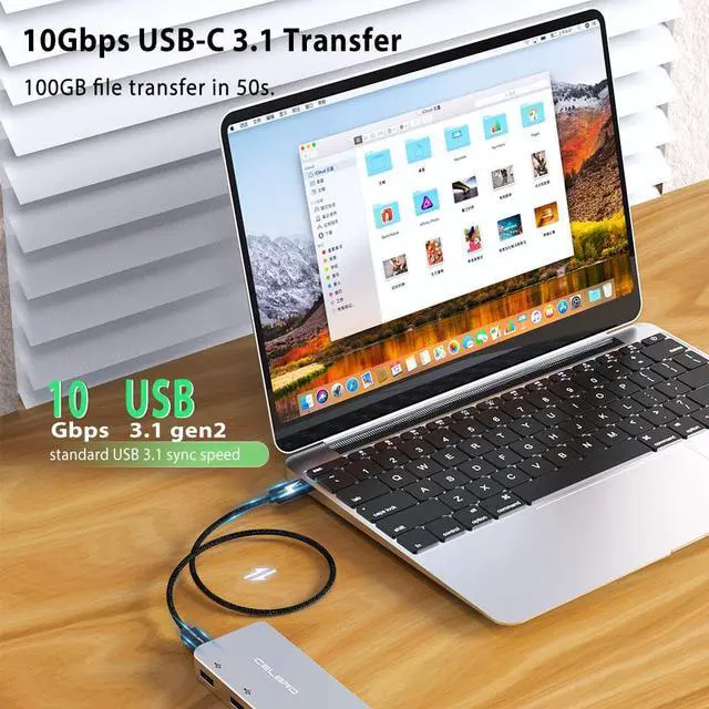 Alt view image 4 of 5 - 100W USB C To USB Type C Cable for  Note20  MacBook Pro QC4.0 5A Fast Charging Cable Type-C Usb 3.1  Cord