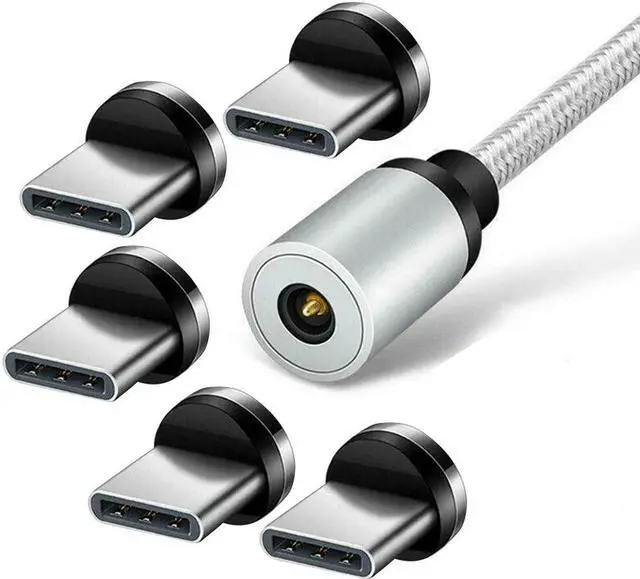 Alt view image 4 of 5 - 5pcs 360 Degree Rotation  Transfer Converter Charging Cable Adapter Durable Magnetic Tips Micro USB Replacement Parts
