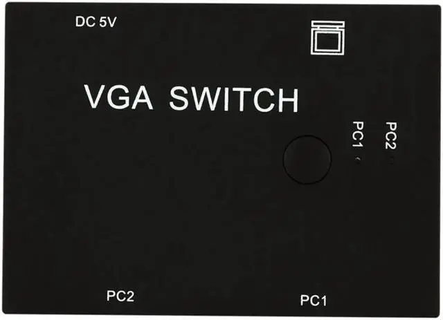 Alt view image 2 of 5 - Cable Wide Screen Video Sharing Box Accessories Black Manual LCD TV 2 Port VGA Switch KVM Splitter Metal For PC Monitor