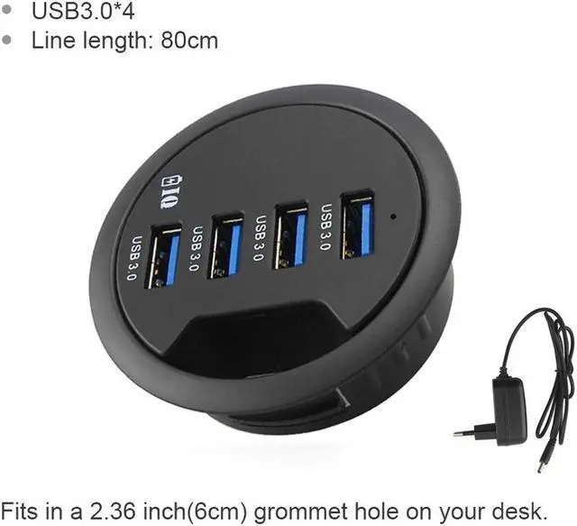 Alt view image 4 of 5 - HUB 3.0 Mount In Desk Multi  2.0 Ports With SD/TF Headphone/Mircophone Adapter For PC/Tablet Multi  3.0 Splitter