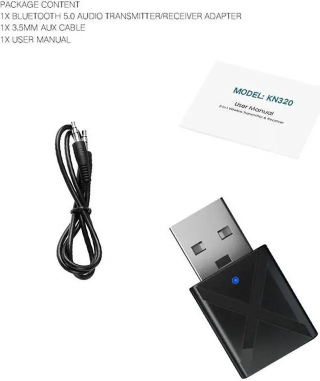 Alt view image 5 of 5 - 2in1 USB Wireless Bluetooth Transmitter Receiver Stereo Audio Music Adapter With 3.5mm Audio Cable For Home TV MP3 PC Car Speake
