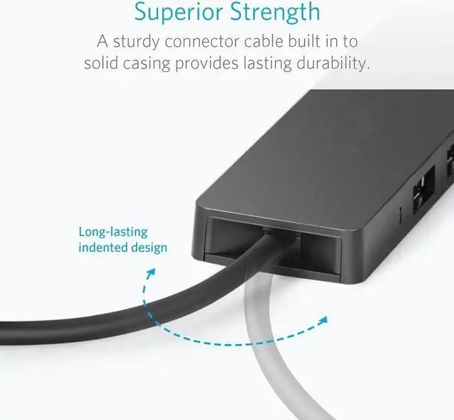 Alt view image 5 of 5 - 4-Port USB 3.0 Hub Ultra Slim Hub for Macbook Mac Pro/mini iMac Surface Pro XPS Notebook PC USB Flash Drives