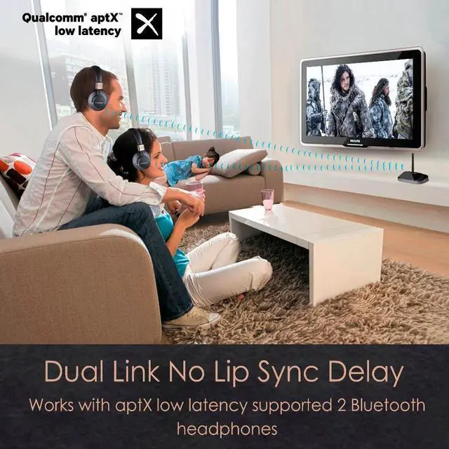 Alt view image 4 of 5 - New Oasis Plus Certified aptX HD Bluetooth 5.0 Transmitter Receiver for TV, Low Latency Wireless Audio Adapter