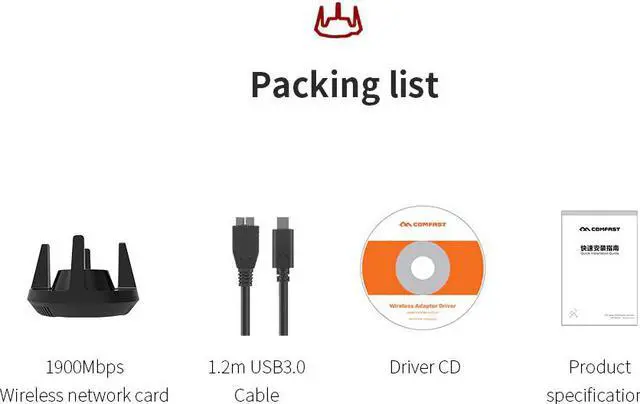 Alt view image 4 of 5 - 1900Mbps Gigabit USB3.0 Wifi Adapter 802.11AC High speed 5ghz wi-fi wireless Network card Dual band PC Wifi Receiver adaptador