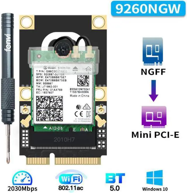 Main image of To Mini PCI-E Wi-Fi Adapter Intel 9260 AX200 7260 Wireless 2030Mbps Bluetooth 5.0 Wifi Card 9260NGW AX200NGW 7260HMW