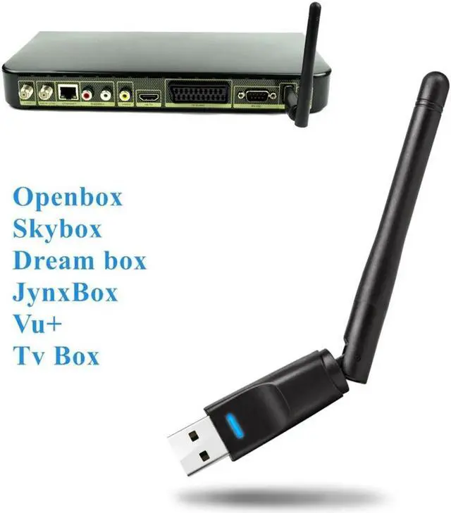 Alt view image 3 of 5 - Wireless LAN Adapter With Antenna 150Mbps Portable WiFi Dongle Adapter Antennae for MAG250-254 TV Box Black