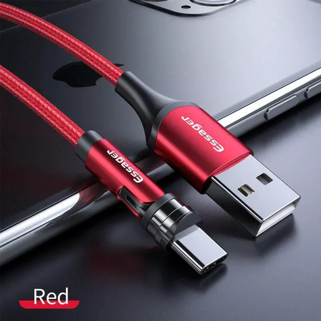 Alt view image 3 of 5 - Magnetic Rotating Wire Fast Charge Cable Date Cable 540 Rotate Magnetic Cable Micro USB Type C Cable For iPhone