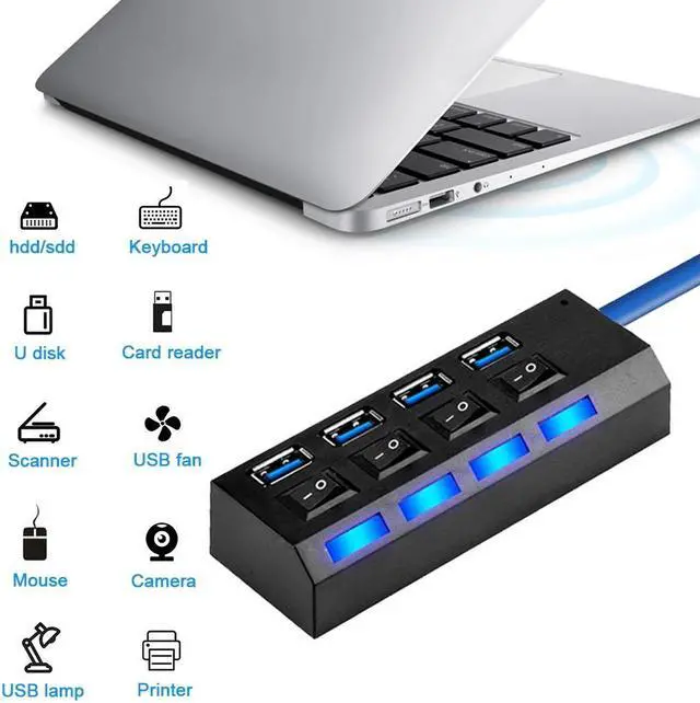 Alt view image 2 of 5 - Speed USB Hub 3.0 Multi USB Port 3/4 Ports Hub USB Hab USB Splitter For PC Computer Accessories
