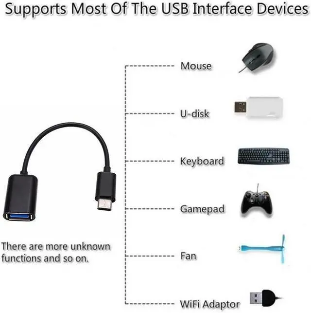 Alt view image 5 of 5 - 16.5CM  USB Type C 3.1 Male To USB 3.0 A Female OTG Cable USB Adapter Lead For   Type-c Adapter