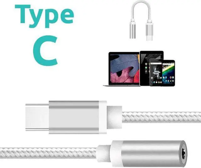 Main image of C 3.5mm Aux Adapter Usb C To 3.5MM Headphone Jack Adapter Audio Cable for   LeEco