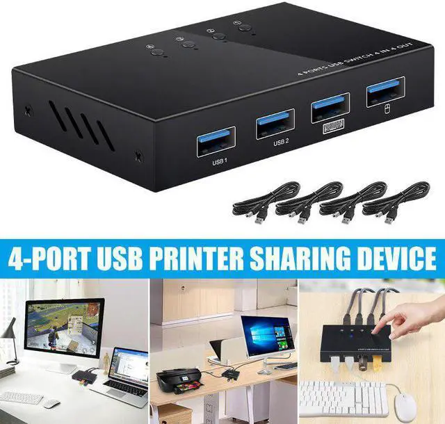 Alt view image 5 of 5 - 4 In 4 Out USB Switch KVM Switch Box 4 USB2.0 Switcher PC Sharing Splitter for Keyboard Mouse Printer Sharing NK-Shoppin