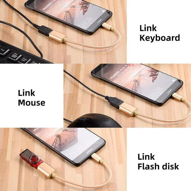Alt view image 5 of 5 - C OTG Adapter USB -C Female Converter Cable Flash Drive Reader Mouse Gamepad Tablet Mole Phone USB Connector