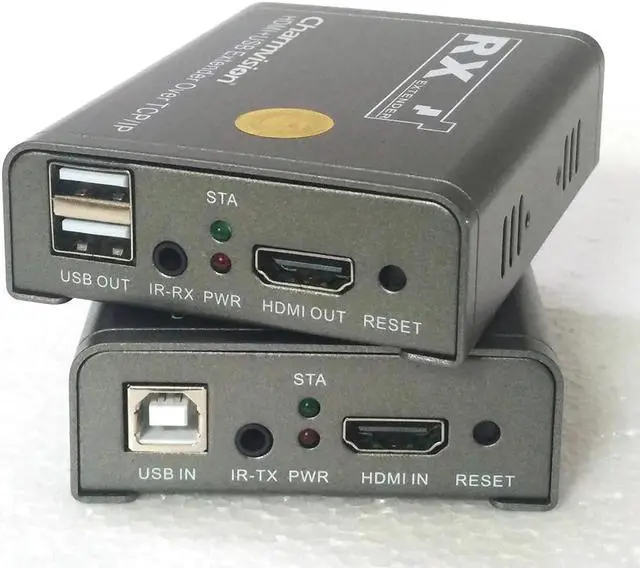 Alt view image 2 of 5 - IPKVM-120HU 120m IP USB  KVM Extender over TCP IP with IR remote control KVM via STP UTP cat5e cat6 cable