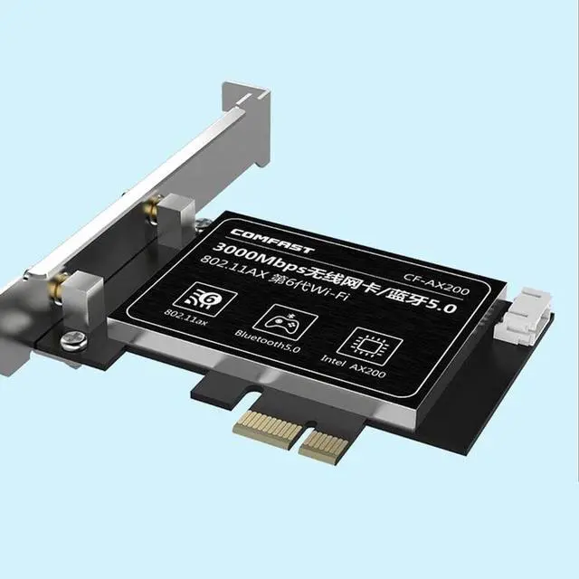 Alt view image 5 of 5 - band 2400Mbps Wifi 6 AX200NGW PCI-E 1X Wireless Adapter 2.4G/5Ghz 802.11ac/ax Bluetooth 5.0 For AX200 Network Card