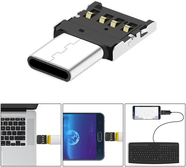 Alt view image 4 of 5 - Type c USB-C Micro USB to USB Adapter Type-c Cable Converter for for for Mouse usb Flash Drive