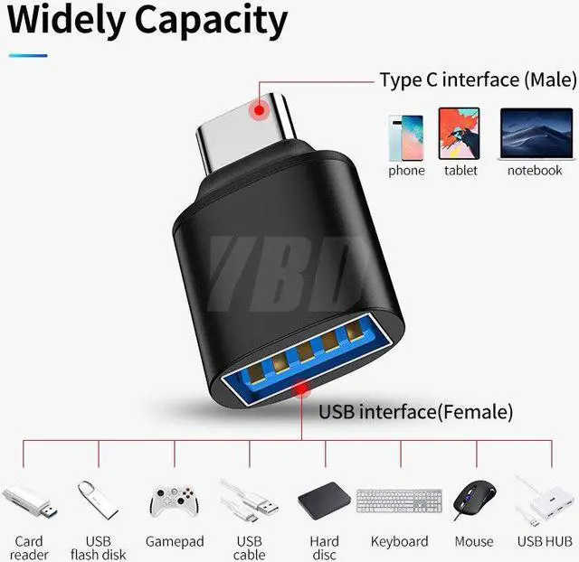 Alt view image 4 of 5 - USB C Adapter Type C 3.0 to USB 3.0 Adapter OTG Type C Cable For Macbook pro Air Type C OTG For    Redmi