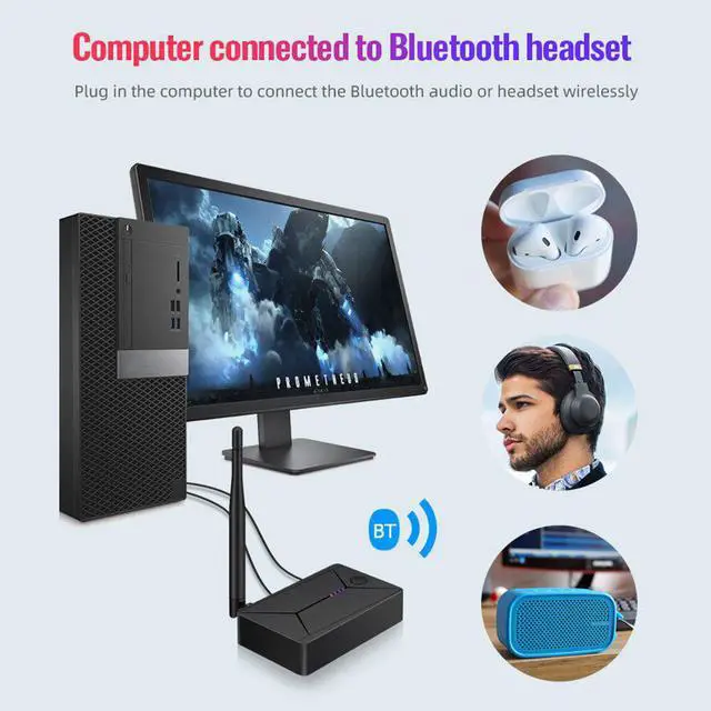 Alt view image 3 of 5 - 5.0 Audio Transmitter 3.5mm AUX Jack RCA USB Stereo Coaxial Optical SPDIF Wireless Adapter Dongle For TV PC Headphone