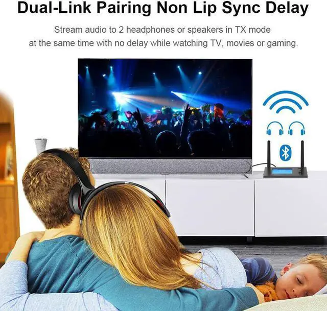 Alt view image 3 of 5 - 70M Long Range Bluetooth Audio Receiver Transmitter For TV  With Antenna Aptx HD Low Latency Spdif Optica AUX Wireless Adapter