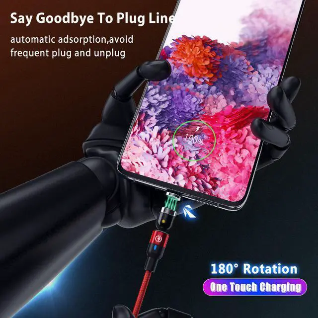 Alt view image 5 of 5 - Fast Charger Usb Cable 3 Em 1 Type C Magnetic Magnetico Charge Cabel Micro Usb For  A50 A70  9 360°+180°Roating A51