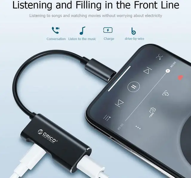 Alt view image 5 of 5 - 8 Pin to 8 Pin 3.5mm Charging Splitter 2 in 1 Audio Converter Cable computer peripherals