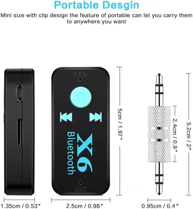 Alt view image 4 of 5 - Bluetooth 5.0 Audio Receiver Mini 3.5mm HIFI AUX Stereo Bluetooth For TV PC Wireless Adapter For Car Speaker Headphones