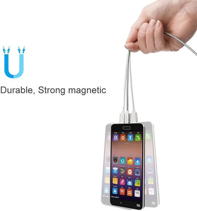 Alt view image 5 of 5 - 5A Magnetic Charger USB  Charging Cable for IPhone Micro USB Type C Mole Phone Fast Charge Magnet Charger USB Cable 3 Plug