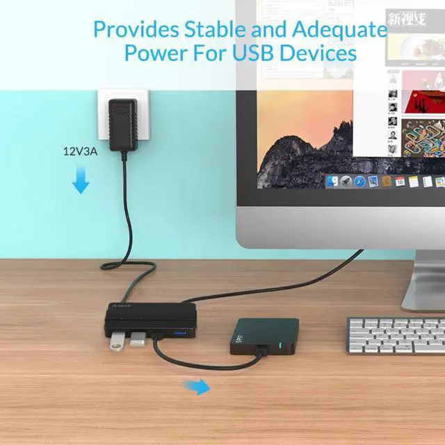 Alt view image 4 of 5 - H4928-U3 4 Port USB3.0 Hub for Windows XP / Vista / 7 / 8 / 10 / Linux / Mac OS